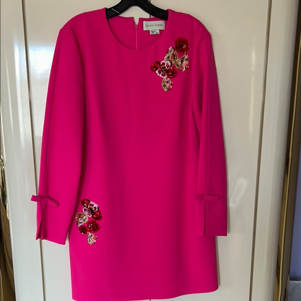 Pink Floral Embellished Dress